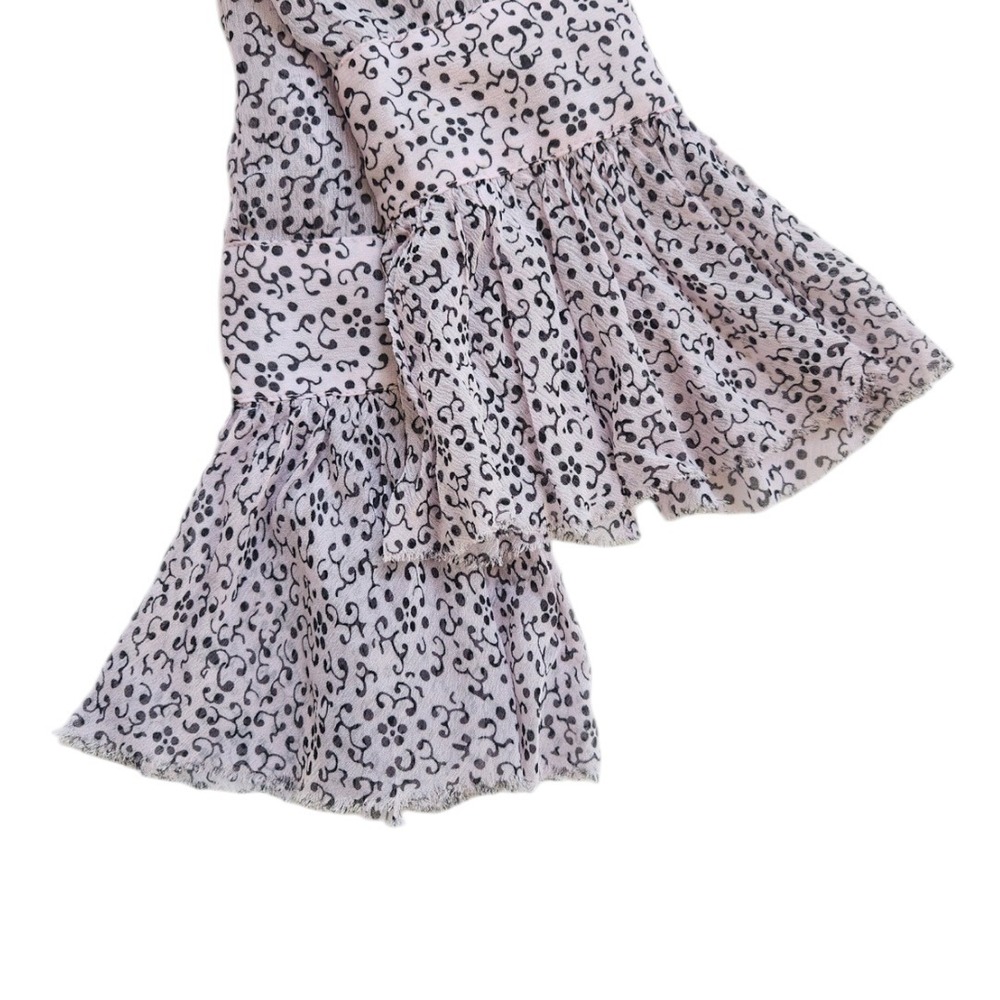 Zadig & Voltaire Tweet Goa Lilac Floral Ruffle Blouse Bell Sleeve WGCS0501F S - Picture 8 of 8